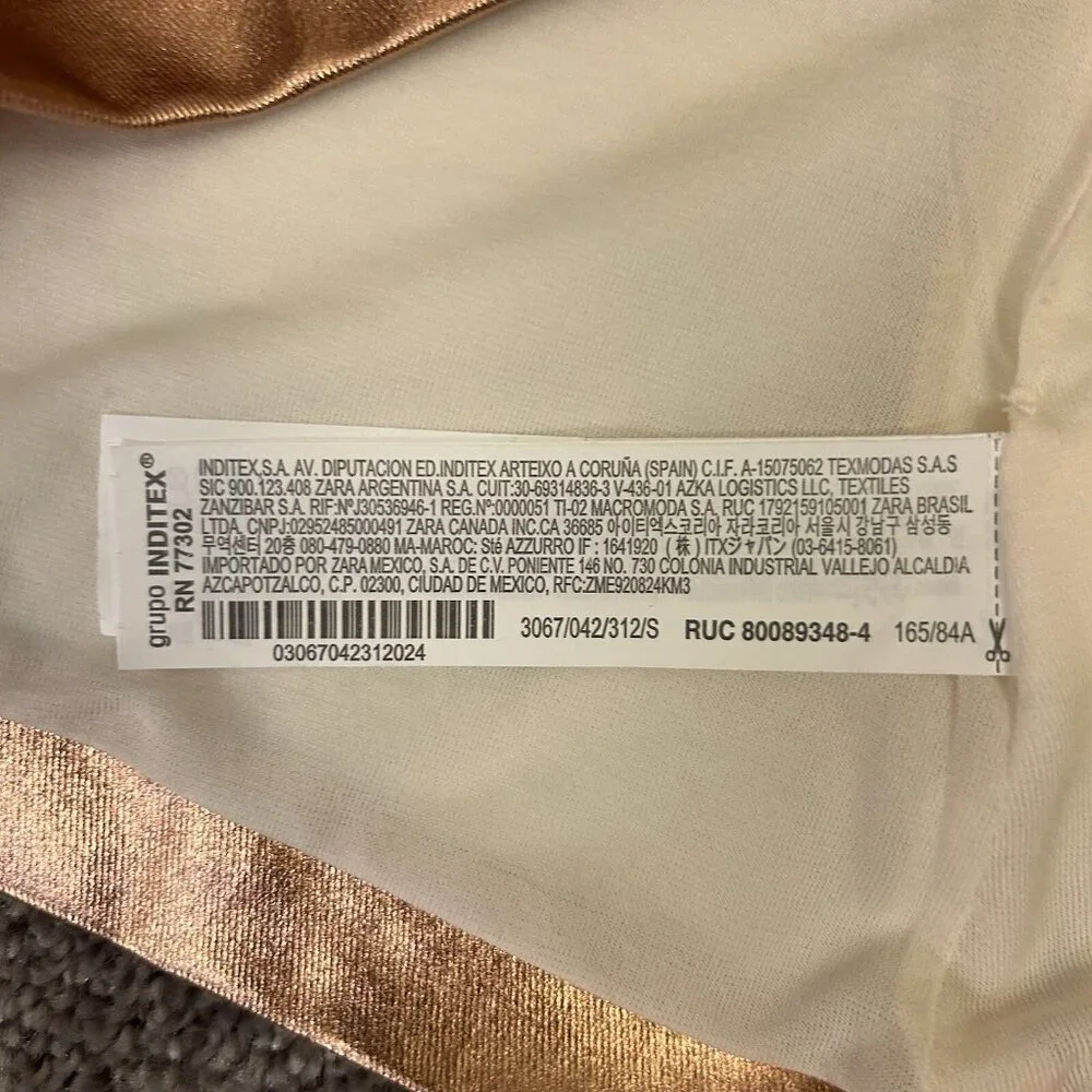 Zara Women's Bronze Metallic Off-Shoulder Strapless Top Size S - Small - NWT - Picture 13 of 16